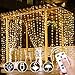Produktbild LED Lichtervorhang Außen, 3M × 3M 300LEDs Lichterkette Vorhang Wasserdicht mit Fernbedienung, 8 Modi USB LED Vorhang Lichterketten Weihnachten Licht für Innen Außen Garten Party Hochzeit DIY, Warmweiß
