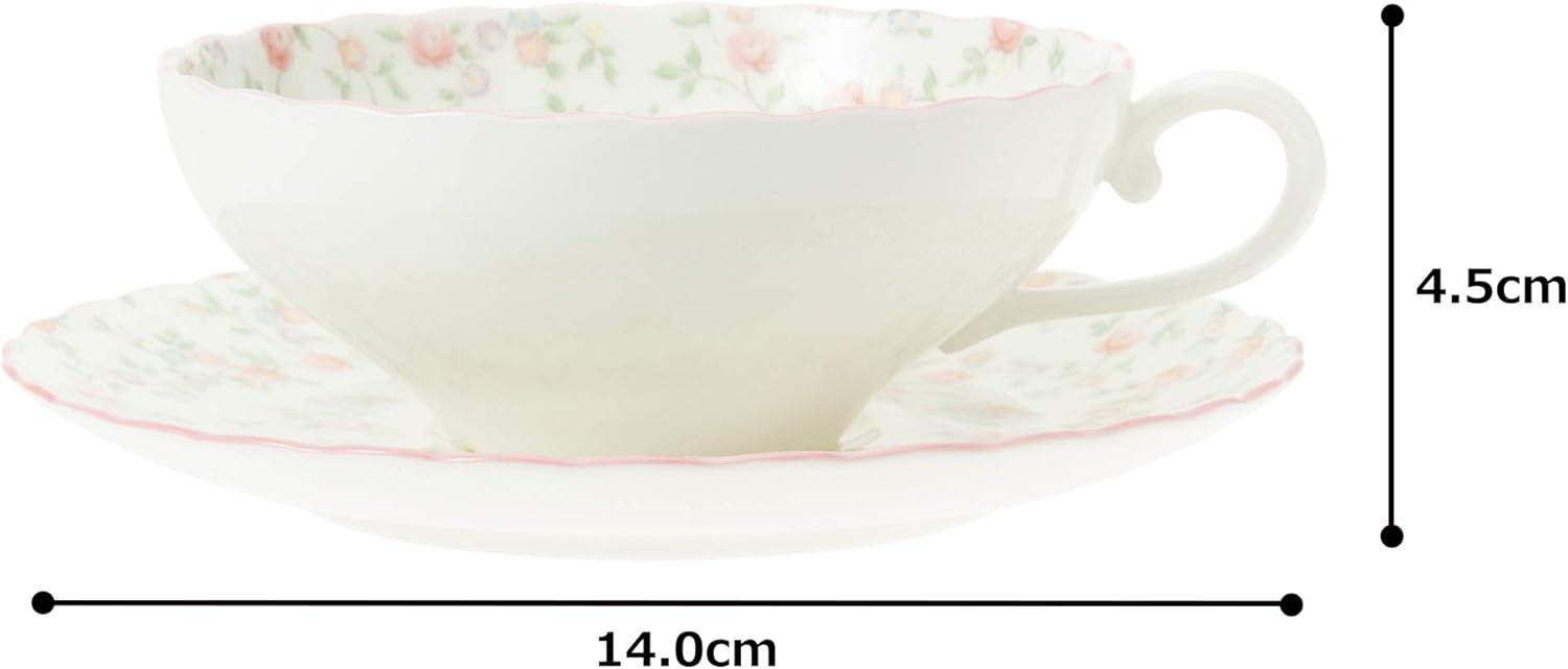Noritake T58043A/9940 Tea Cup & Saucer 180cc Cutie Rose Microwave Safe Bone China