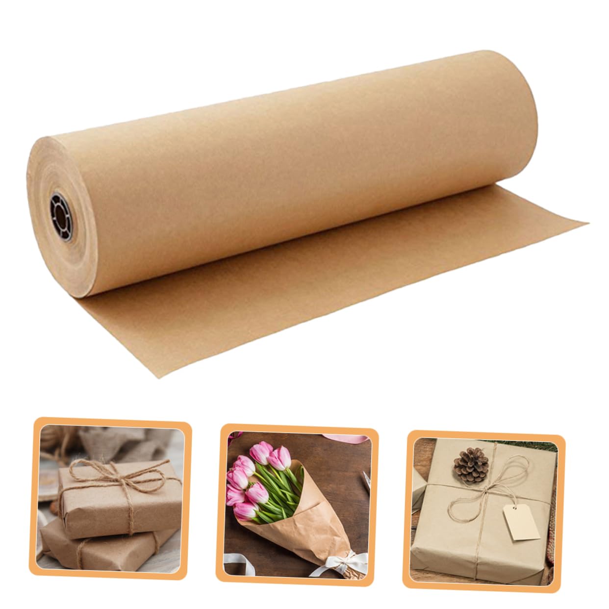 EXCEART 2rouleaux Papier Emballage Cadeau Papier Kraft Pour Anniversaire Décoration Loisirs Créatifs