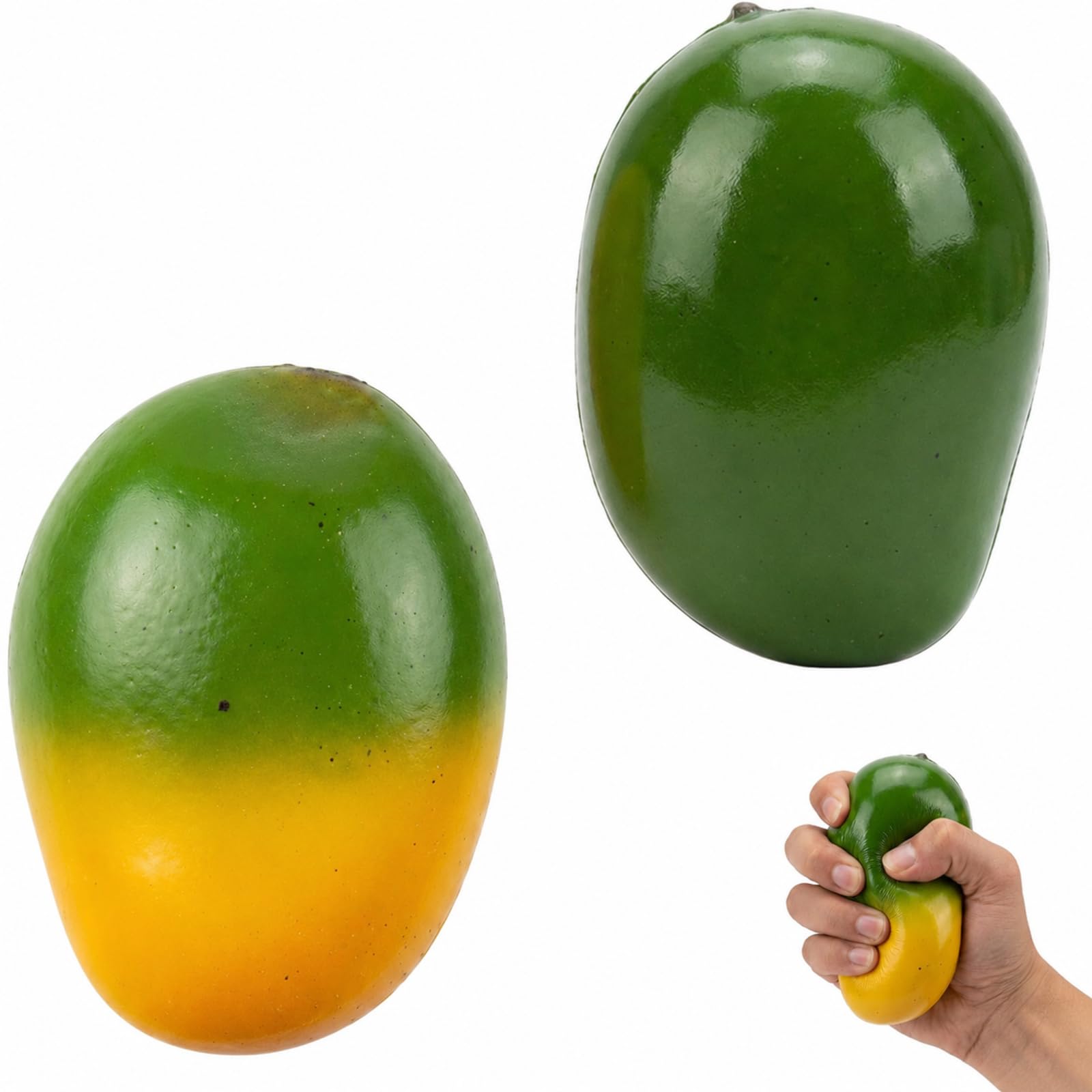 2 PCS Mango Squishy, Colour Changing Squishy, Tools for Stress Relief, for Office Desk and Travel Use
