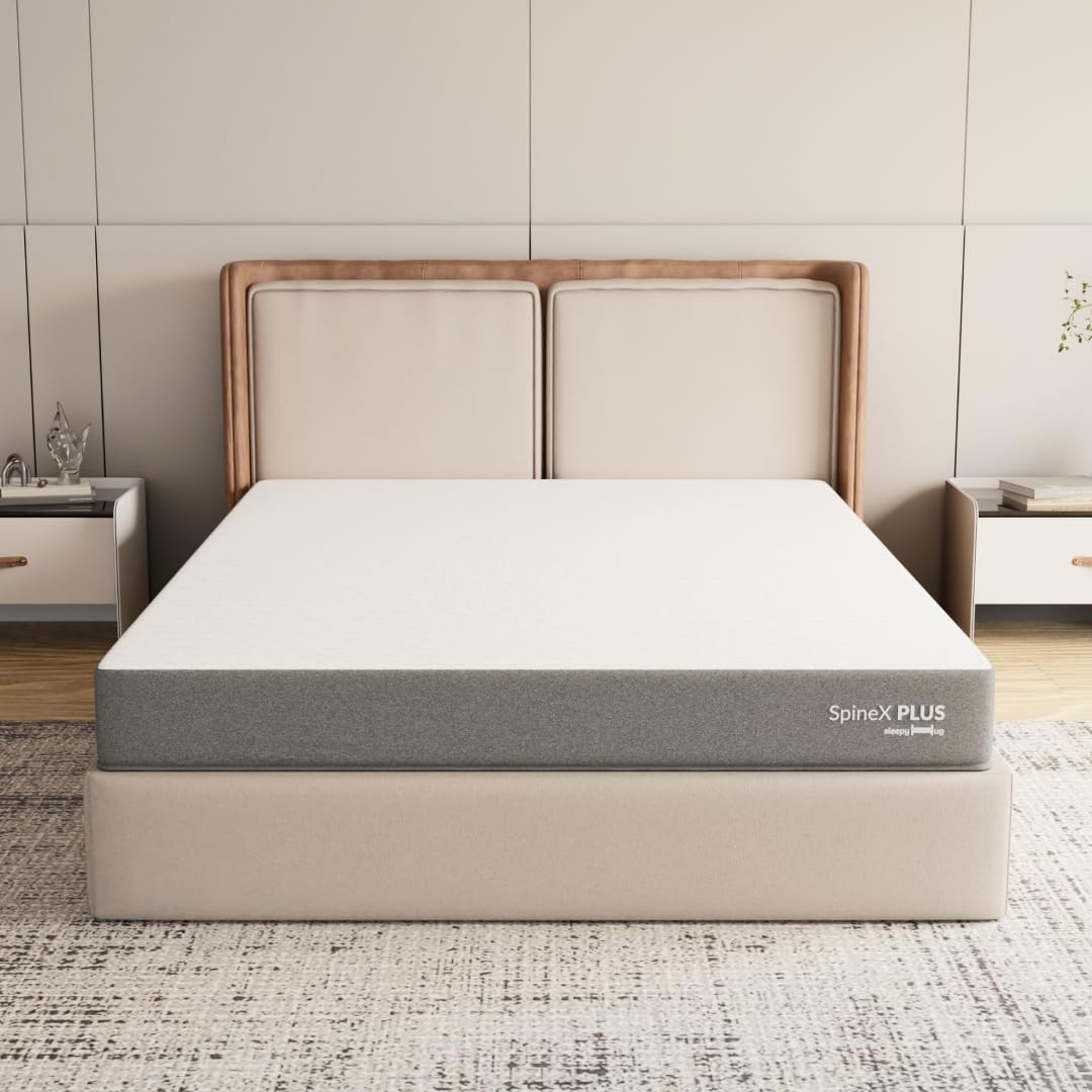 SleepyHug Ortho SpineX Plus Mattress | 6 Inch HR Foam with AirCell Technology | 3-Zone Support for Back Pain Relief & Spine Alignment | 72x72x6 Inch (King, Grey) | 5-Years Warranty discount deal
