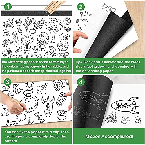 image for Red Carbon Paper for Tracing Graphite Transfer-Paper - PSLER 30 Pcs Re