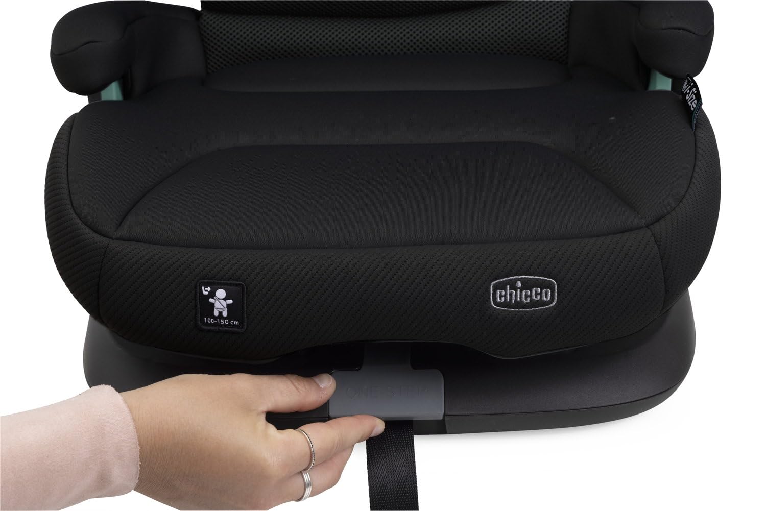 Chicco Fold&Go S i-Size (ECE R129/04), Silla de coche 100-150 cm, con Conectores Rígidos Isofix, Niños 3-12 años, Reclinable y Plegable, Protección Lateral, Altura y Asiento Regulables