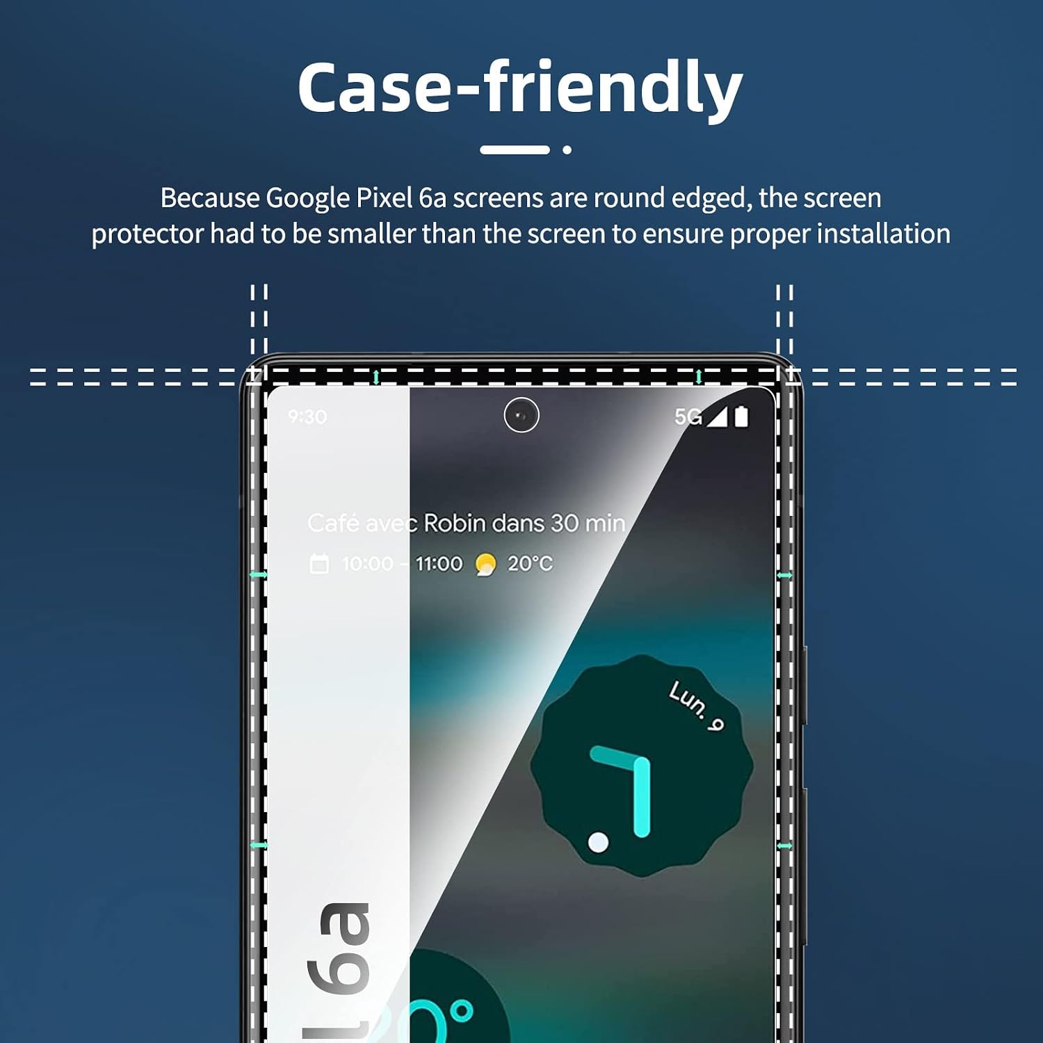 NEW'C [3 Pack] Designed for Google Pixel 6a (6.1") Screen Protector Tempered Glass, Case Friendly Ultra Resistant