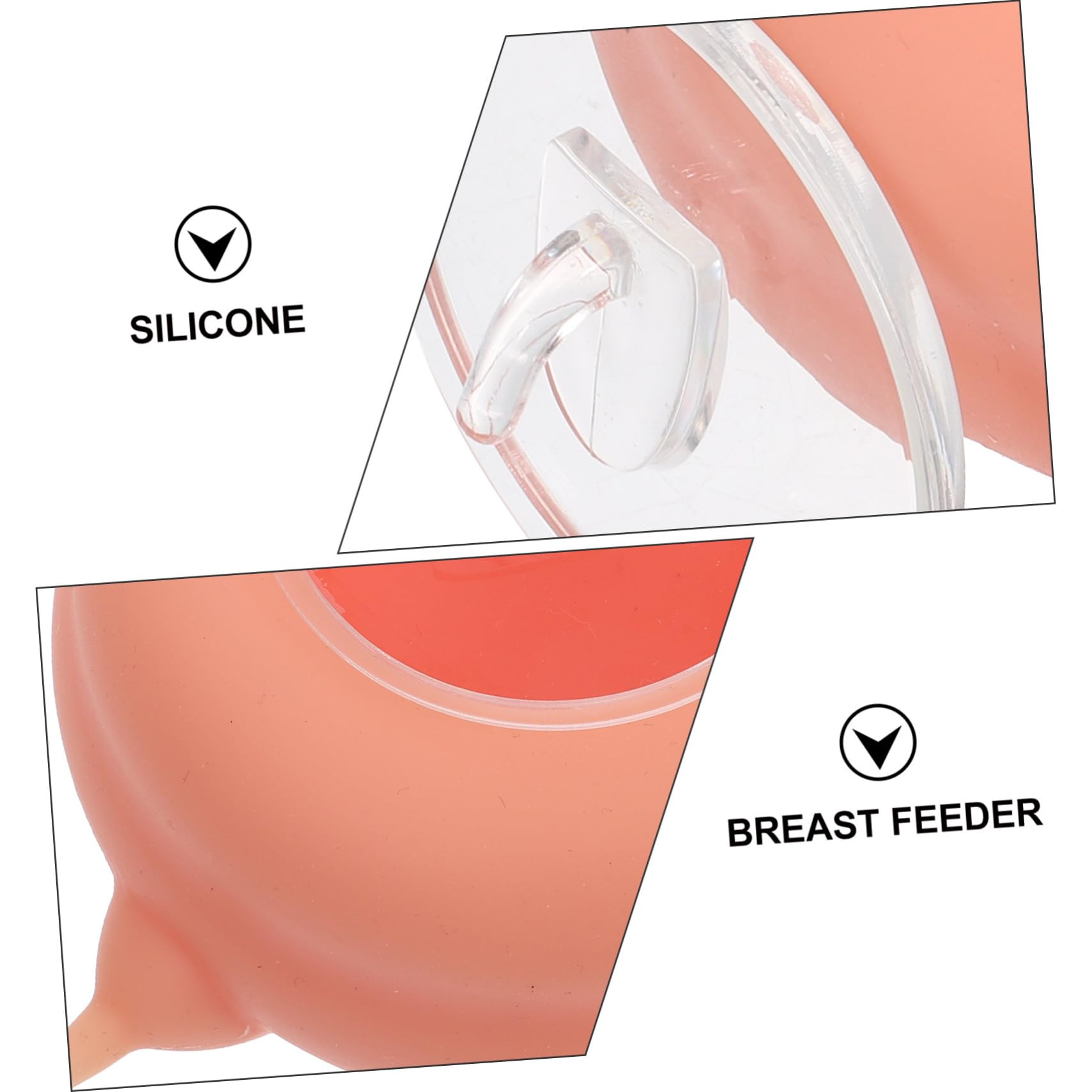 POPETPOP Biberon per Gattini in Silicone Rosa Resistente ad Alte Temperature e Non Deformabile, Strumento per Alimentazione di Cuccioli la Prima Fase di Allattamento