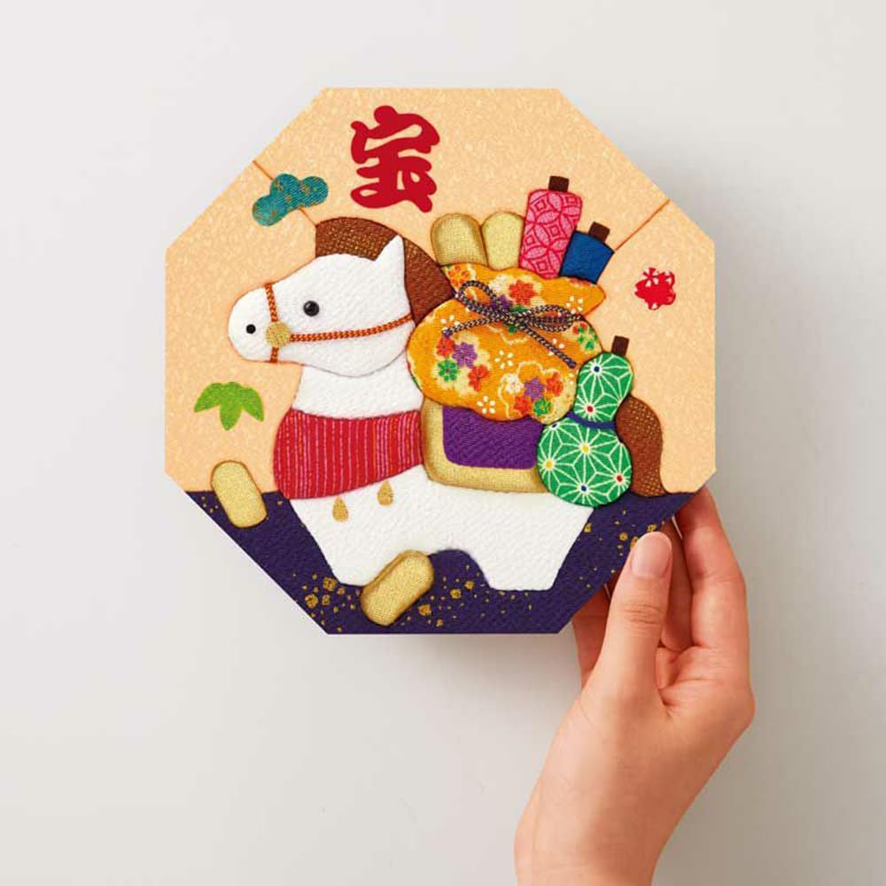 5195292 Sakura Horikiri (New Year of The Year) 2026 ETO Series Kimekomi, Treasure of Fortune Octagon, Height 7.2 x Width 7.2 inches (18.3 x 18.3 cm)