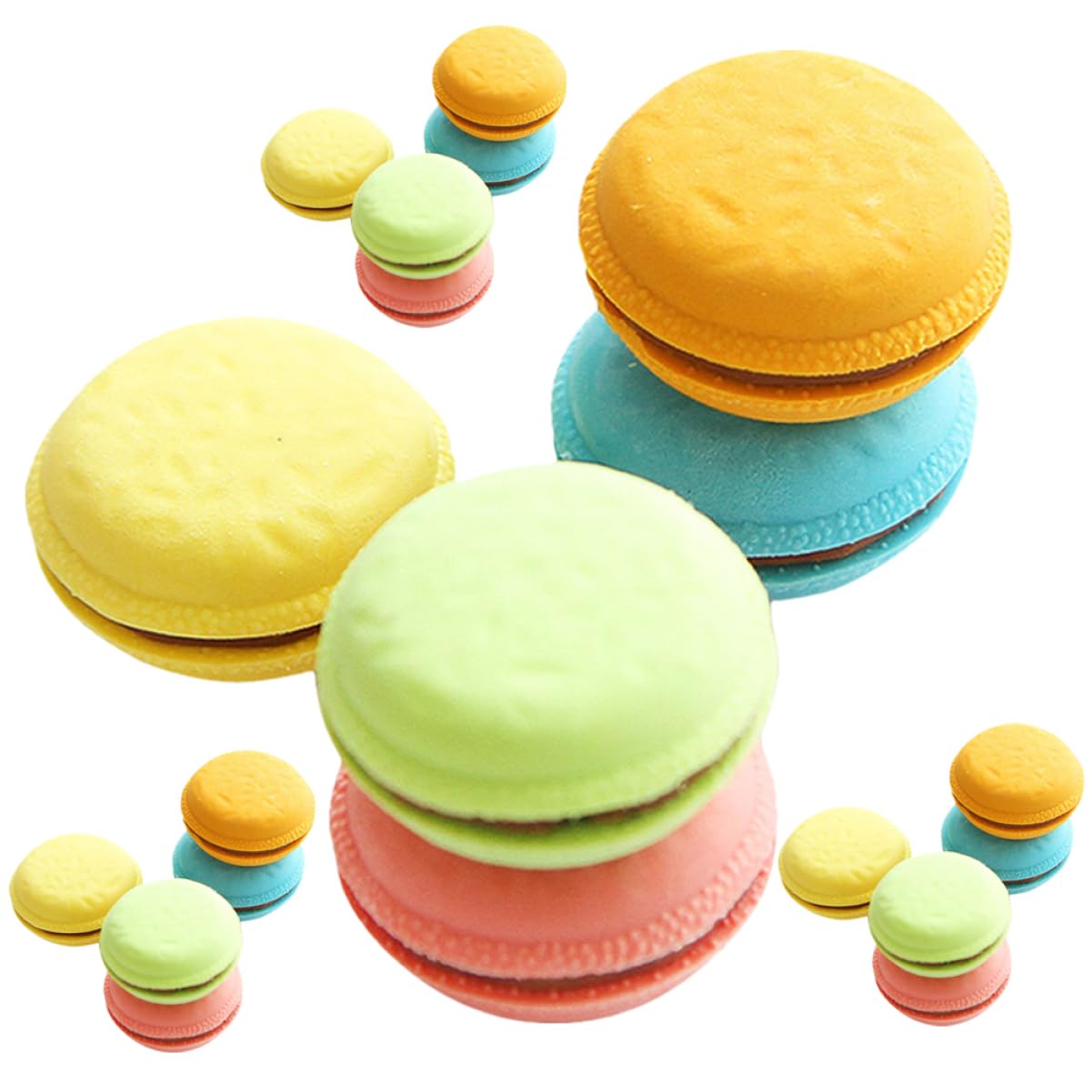 5 Set Gomma Macaron Graziose Gomme Per Macaron Gomme Da Cancellare Cancellatori Di Premi Cancellino Evidenziatori Gomma Di Sabbia Retrattile Da Cancellare 4 Scatole*5