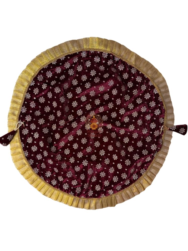 Mehroon Velvet Shaneel Godh Potli Bag for Women | Royal Drawstring Gift Pouch for Wedding, Pooja & Festive Use-image-36