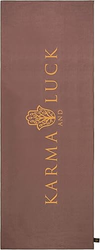 KARMA AND LUCK Sacred Harmony - Toalla de yoga absorbente, antideslizante, con agarre de silicona y gamuza de rizo suave para movimiento consciente