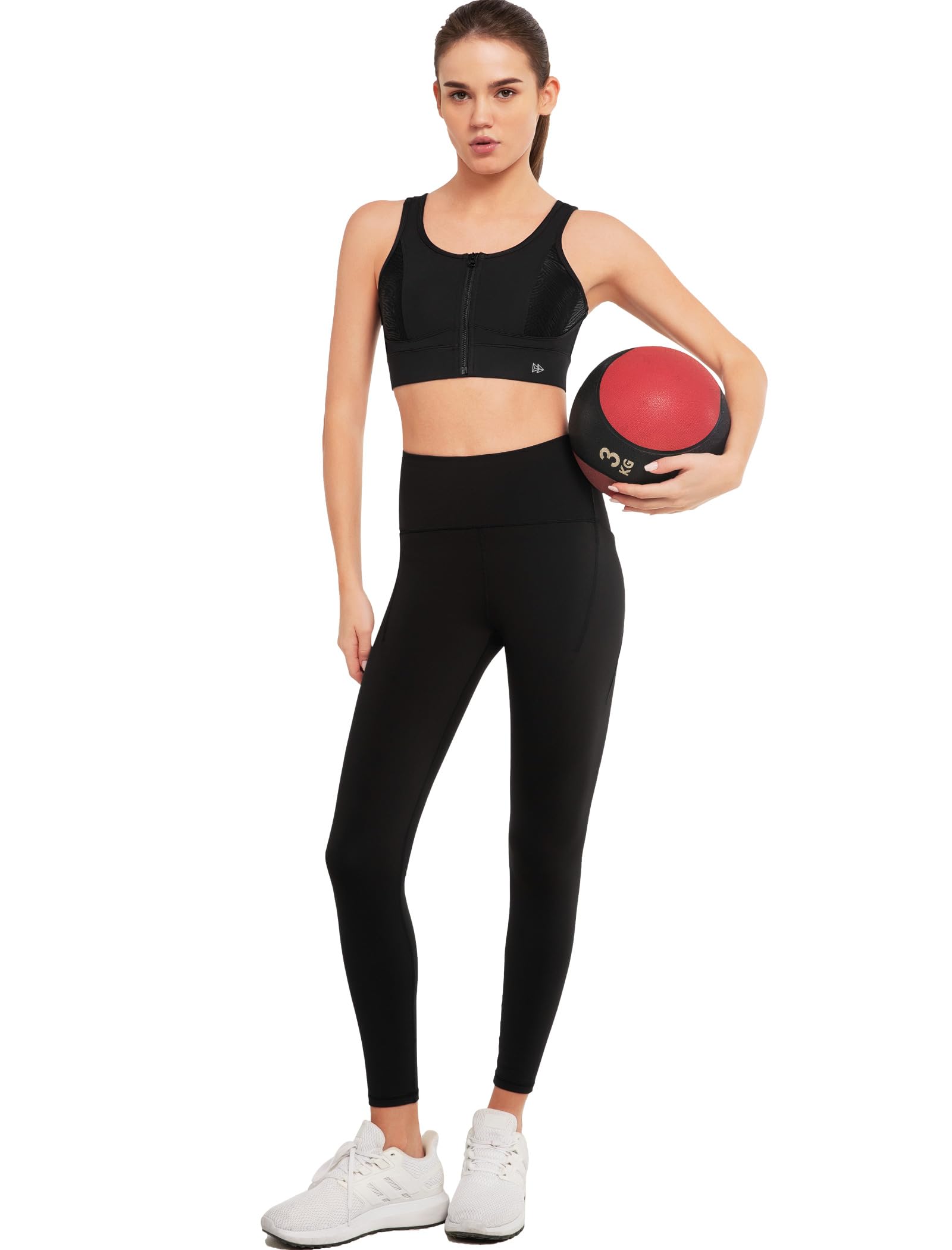 Yvette Reggiseno sportivo di supporto con chiusura frontale per le donne ad alto impatto Plus Size Reggiseno sportivo Supporto completo Esecuzione Allenamento