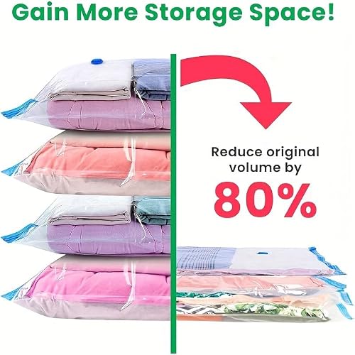 Miniatura 5 de 2 Bolsas De Almacenamiento De Compresión Al Vacío De Plástico, Diseño De Válvula De Sellado Para Ahorro De Espacio, Para Ropa, Edredones, Maleta De Viaje, Organización Del Hogar, Xl, 2 Paquetes