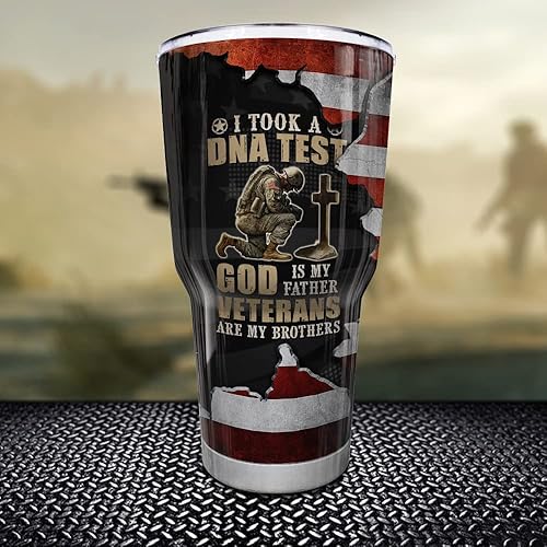 Miniatura 5 de N NAMESISS Vaso de veterano personalizado impreso en toda la superficie, vaso para veteranos, Veterans Are My Brothers, vaso de 30 onzas, vaso para