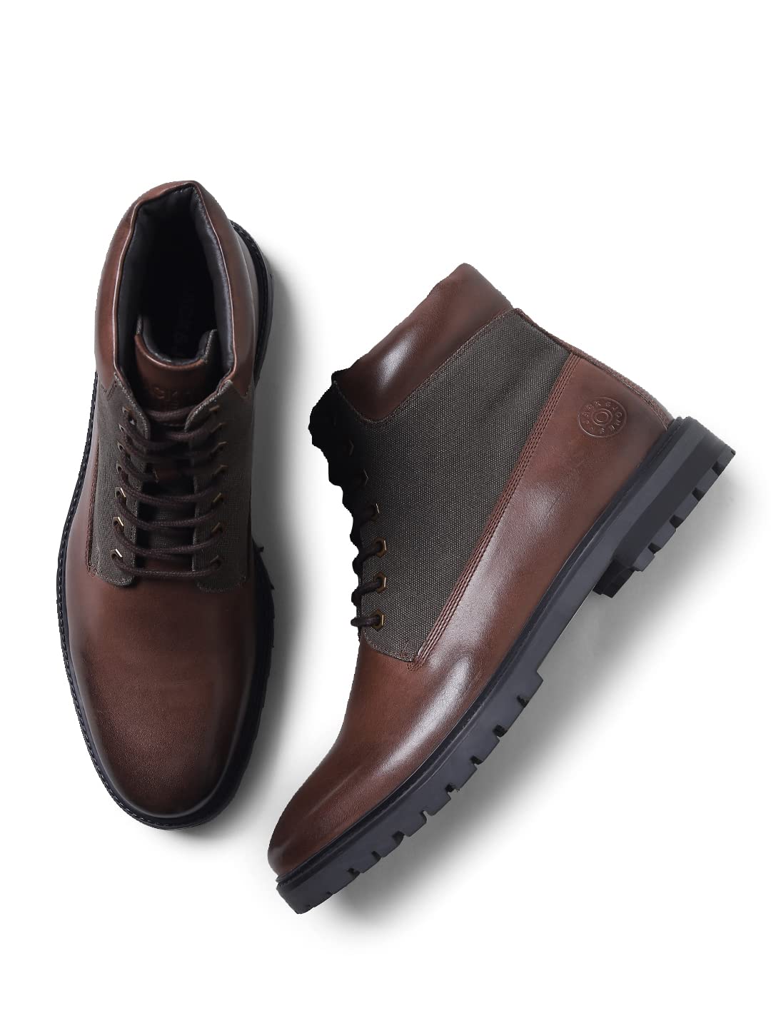 JACK&JONES Brown Vintage Leather Mid-top Boots (B0CJCD2ZDR) Amazon Price History, Amazon Price Tracker