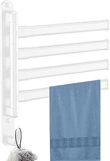 Swivel Bathroom Towel Rack | Swivel Towel Hanger,Multi-Arm Towel Bar, Wall-Mounted Bath Towel Rack, Waterproof & Rustproof, Wall Storage Organizer, Space Saving Passi