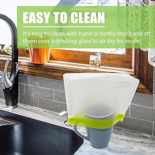 Miniatura 3 de Bolsas de almacenamiento reutilizables, 10 unidades, sin BPA, (2 bolsas reutilizables de galón + 4 bolsas de sándwich reutilizables a prueba de