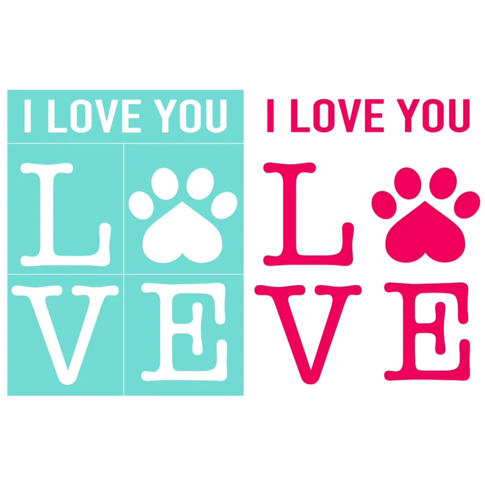 MANGOUSONG Screen Printing Kit,27x21cm Love Footprints Silk Screen Stencils Reusable Silkscreen Print Kit for Printing Handbag Decoration Template Seal Tool