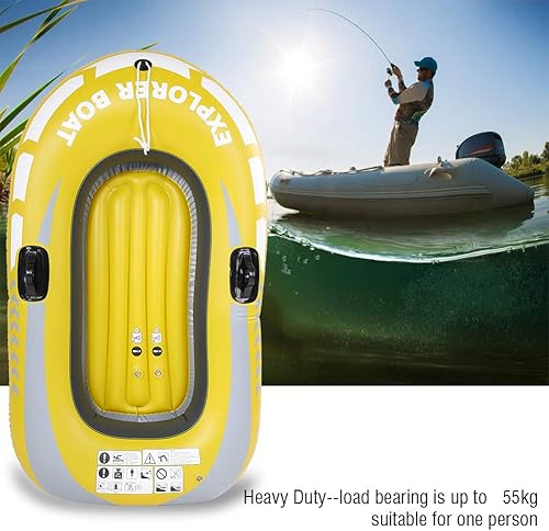 Miniatura 5 de Balsas inflables de PVC Kayak Canoa 1 persona Remo Aire Barco Pesca Buceo a la deriva