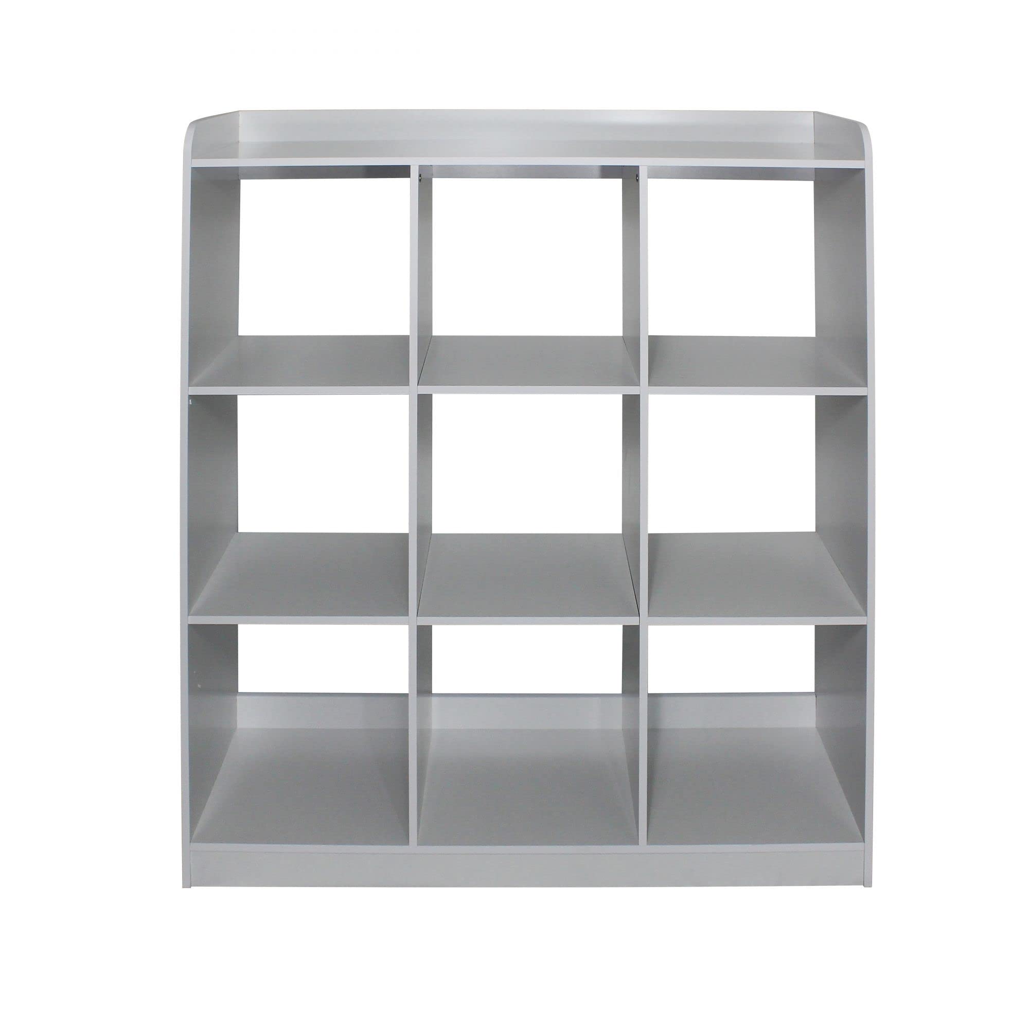 Iris Ohyama, Meuble Enfant, Bibliothèque à Livres, Organiseur de Jouets, 9 étagères Fixes, Multifonctionnelle, Design, Crèche, Chambre, Ecole - Kids Cube Shelf KCX-9 - Gris