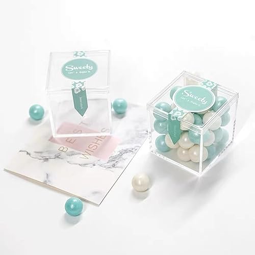 Miniatura 9 de KissYou Caja de acrílico con tapa, caja de exhibición transparente, 8 piezas de plástico cuadrado cubo transparente, caja de almacenamiento de