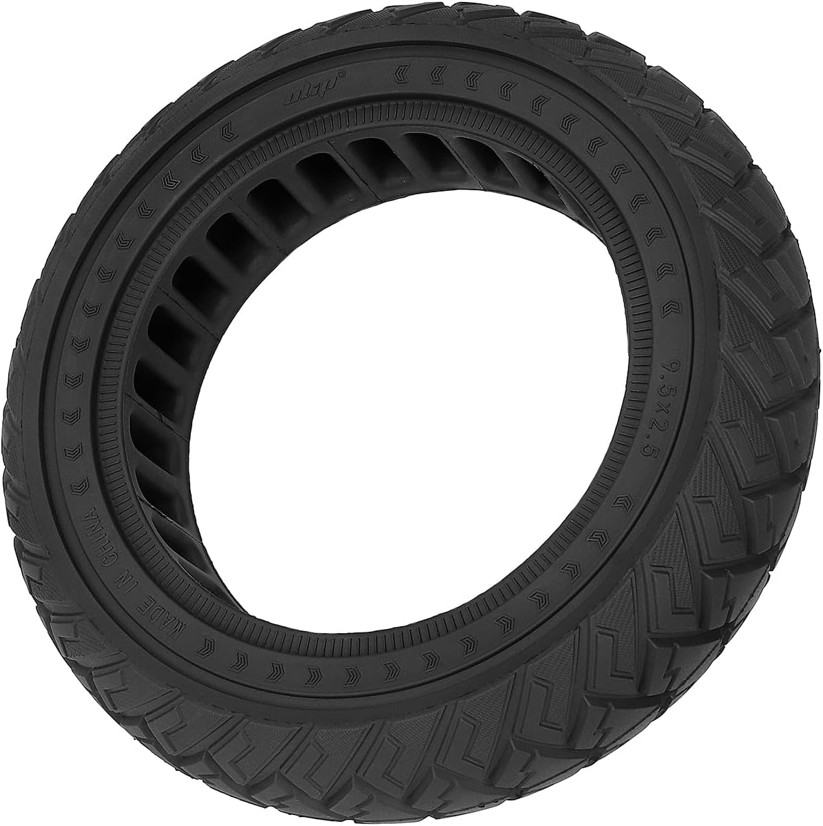 HUIOP 9.5x2.5 Off-Road Solid Tire 9.5 Inch Electric Scooters Rubber Tire Puncture-Proof & Explosion-Proof Replacement Tire,9.5 Inch Solid Tire, Black