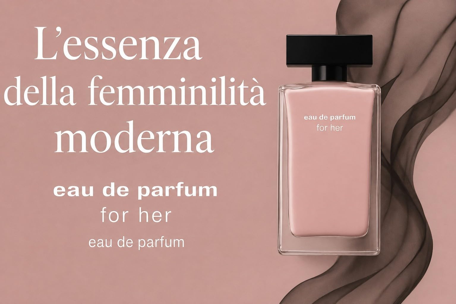 Narcis For Her Eau de Parfum Donna 50 ml | Fragranza floreale muschiata con pesca, rosa, cuore di muschio, patchouli, ambra e delicate note legnose