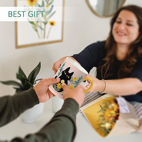 Miniatura 6 de NymphFable Taza de café de cerámica grande con mango 100% pintado a mano regalo de Navidad 20.3 fl oz20oz