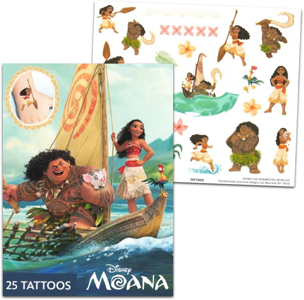 25pcs Disney Moana Temporary Tattoos for Girls Kids Teens image 3