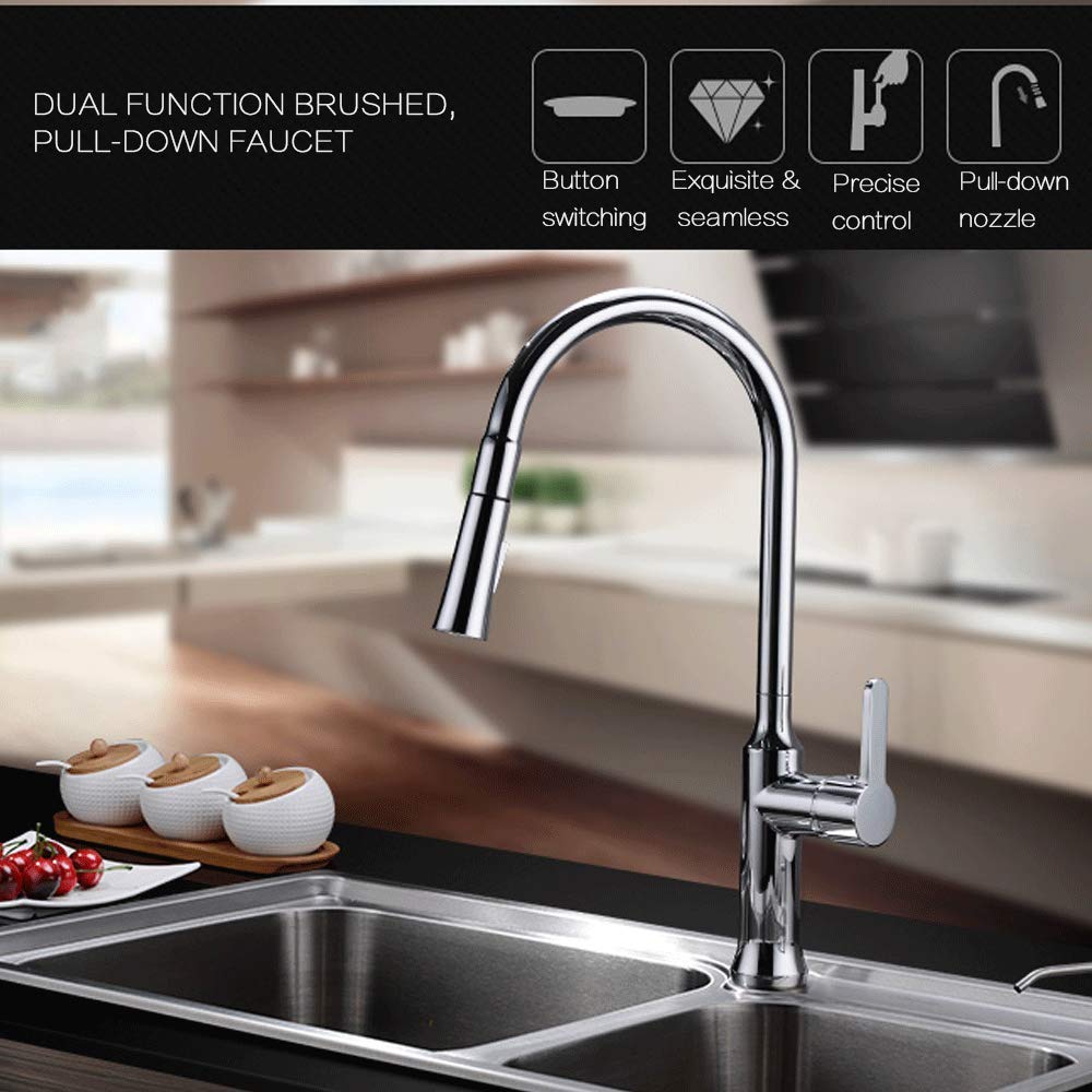 Tohlar Robinets De Cuisine à Poignée Simple Avec Plaque De Pont Et Douchette Extractible Chlapro Tohlar Chla1017
