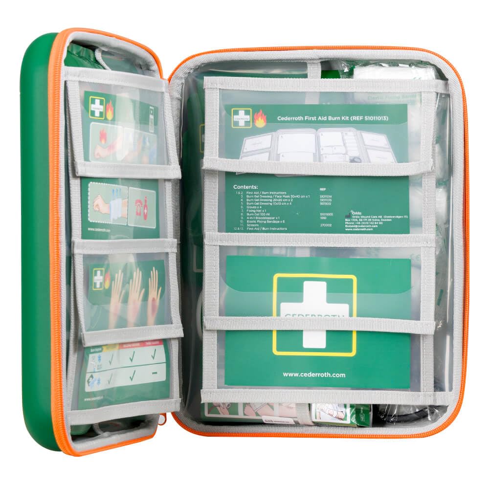 Verbandkoffer bei Verbrennungen, CEDERROTH First Aid Burn Kit, 30,5x8,6x24,5 cm, Art.-Nr. 611967 | Verbandskasten | Notfallkoffer | Erste Hilfe Kasten