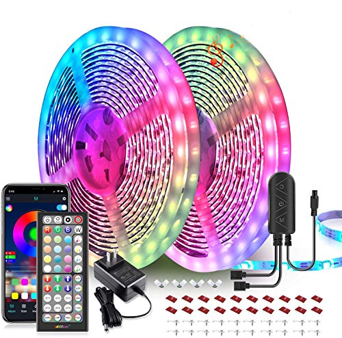65.6ft LED Strip Lights, Ultra-Long LED Lights Strip Music Sync, App Control with Remote, 600LEDs RGB LED Lights for Bedroom, DIY Color Options LED Tape Lights for Bedroom Ceiling Under The Cabinet