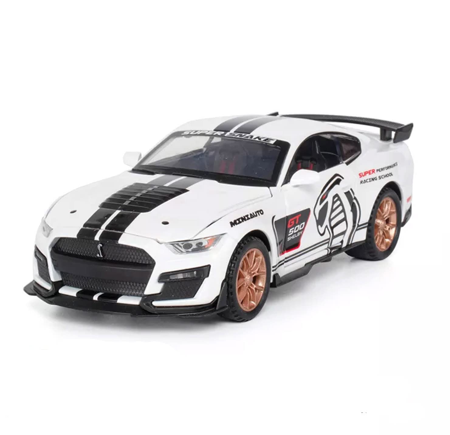 ARNIYAVALA 1:32 Mustang Cobra GT500 Diecast Metal Pullback Toy Car with Openable Doors, Light & Music - Boys Car for Kids, Best Toys & Gifts for Kids (White) (B0DFWYRB29) Amazon Price History, Amazon Price Tracker
