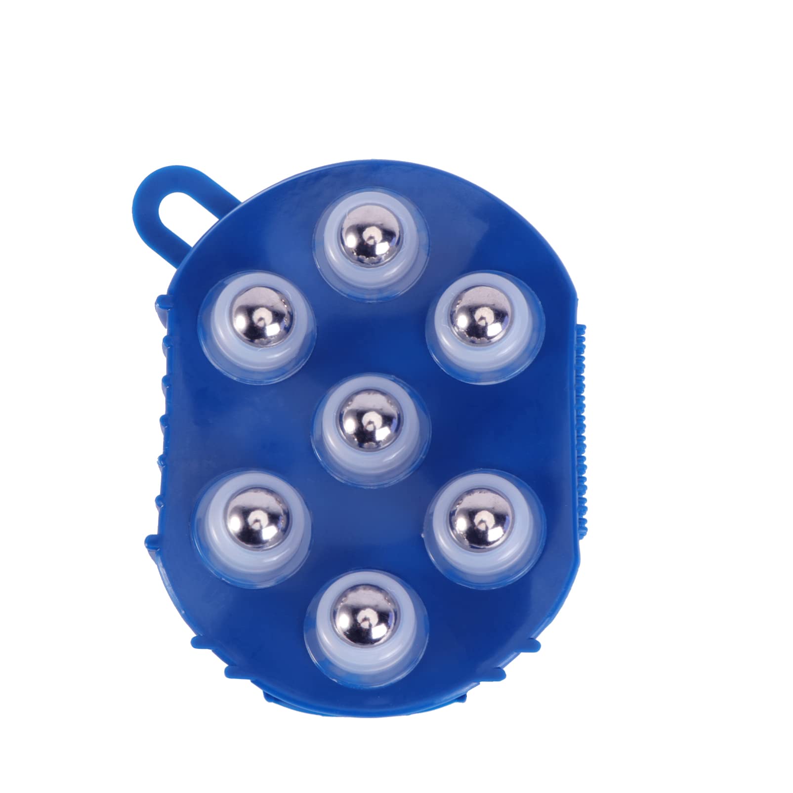 HEALLILY 1pc Metal Ball Palm Massage Cover Palm Massage Relaxation Brush 7 Ball Massage Gloves for Body Massage Mobility Recovery (Blue)