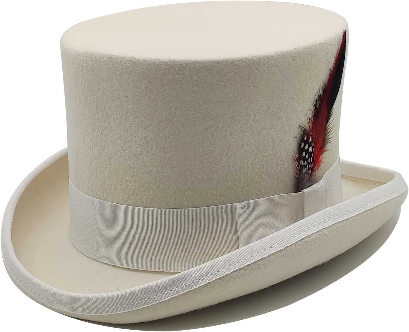 Willheoy Wool Top Hat for Men Satin Lined Topper Hat Black Mens Tall Tophat Christmas Costume Cap