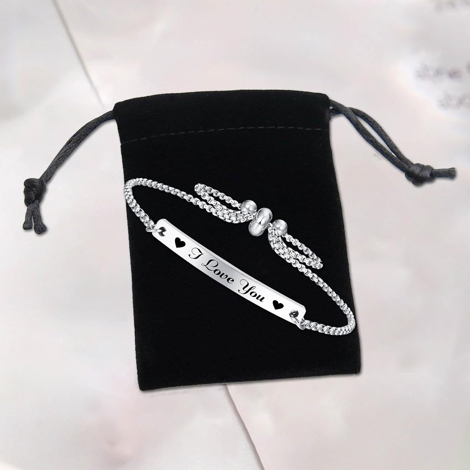 Jzxwan I Love You Bracelet Gifts for Her Women Girlfriend Wife, Meaningful Birthday Valentines Day Bracelet Jewelrty for Woman - Image 7