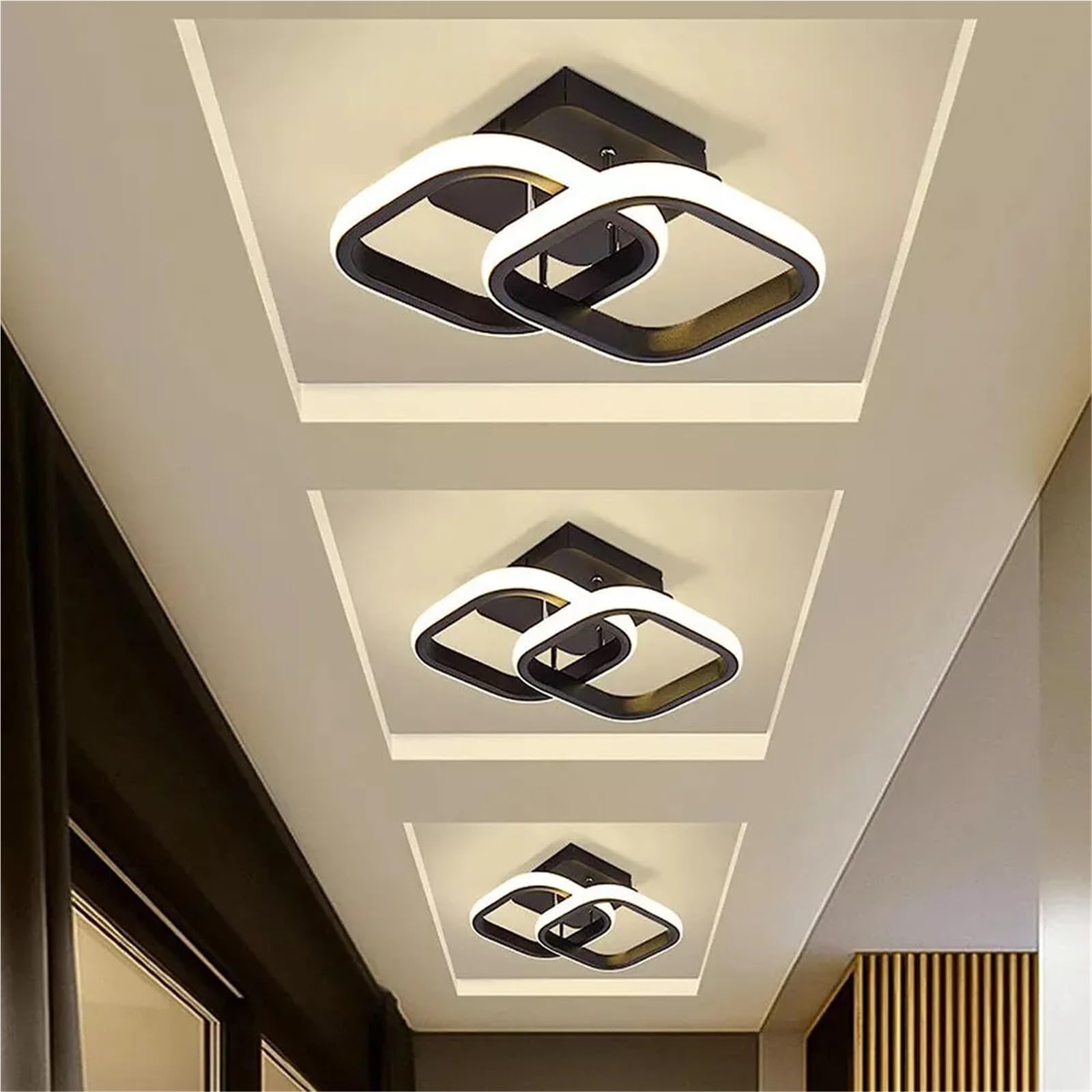 Plafoniera Led Soffitto Lampada da soffitto moderna a LED con luce a sospensione quadrata for bagno, cucina, camera letto