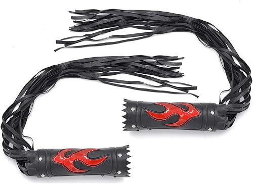 Paquete de 2 correas universales para manillar de motocicleta de 19 pulgadas de largo, con flecos, para Harley para Yamaha y Kawasaki, paquete de 2