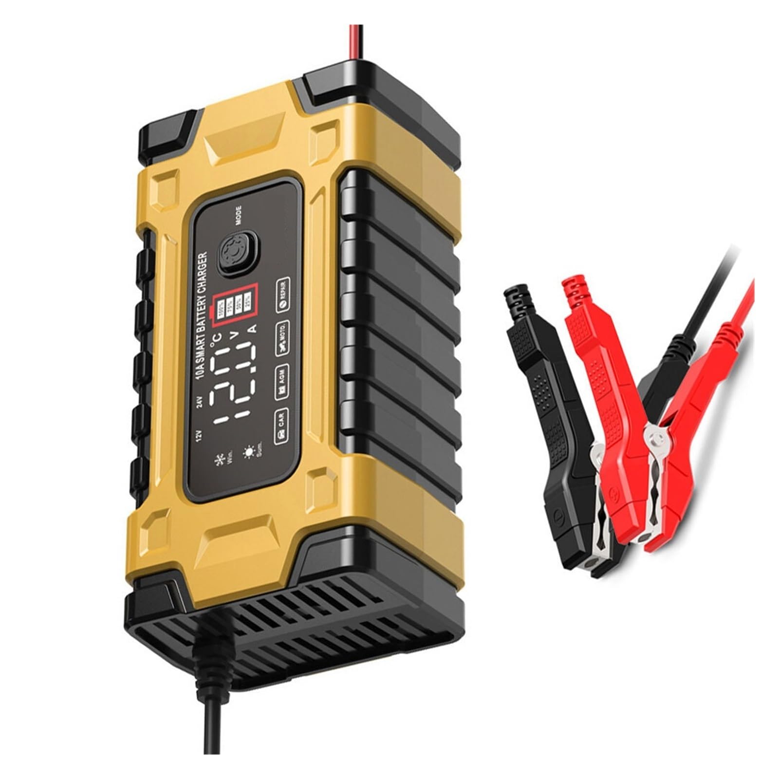 Cargador De Batería Coche 12V Y 24V Carga Automática Inteligente LCD Digital Carga De PrecisióN