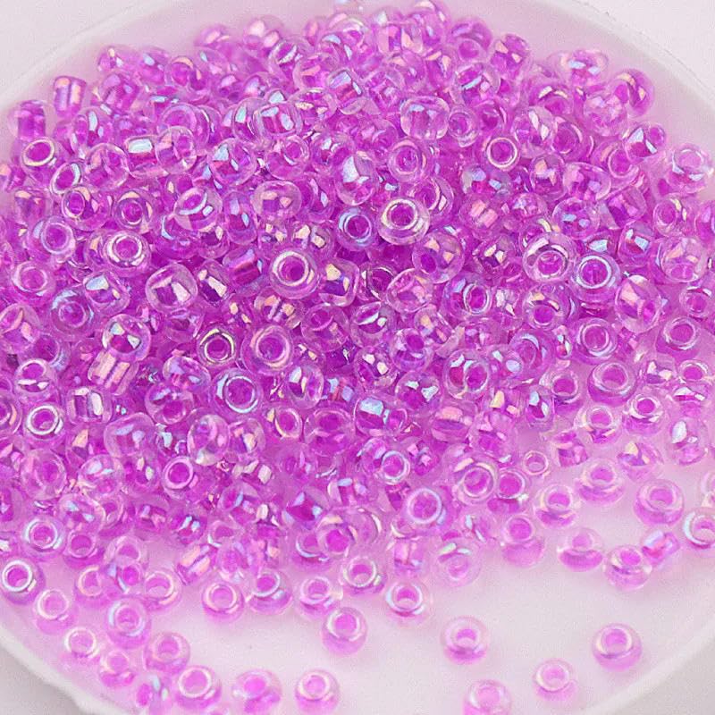 Szklane koraliki z nasionami małe koraliki 1,5-4 mm szklane koraliki ryżowe magiczny kolor przezroczyste imitacja kolorów rozproszone koraliki DIY koraliki akcesoria z frędzlami