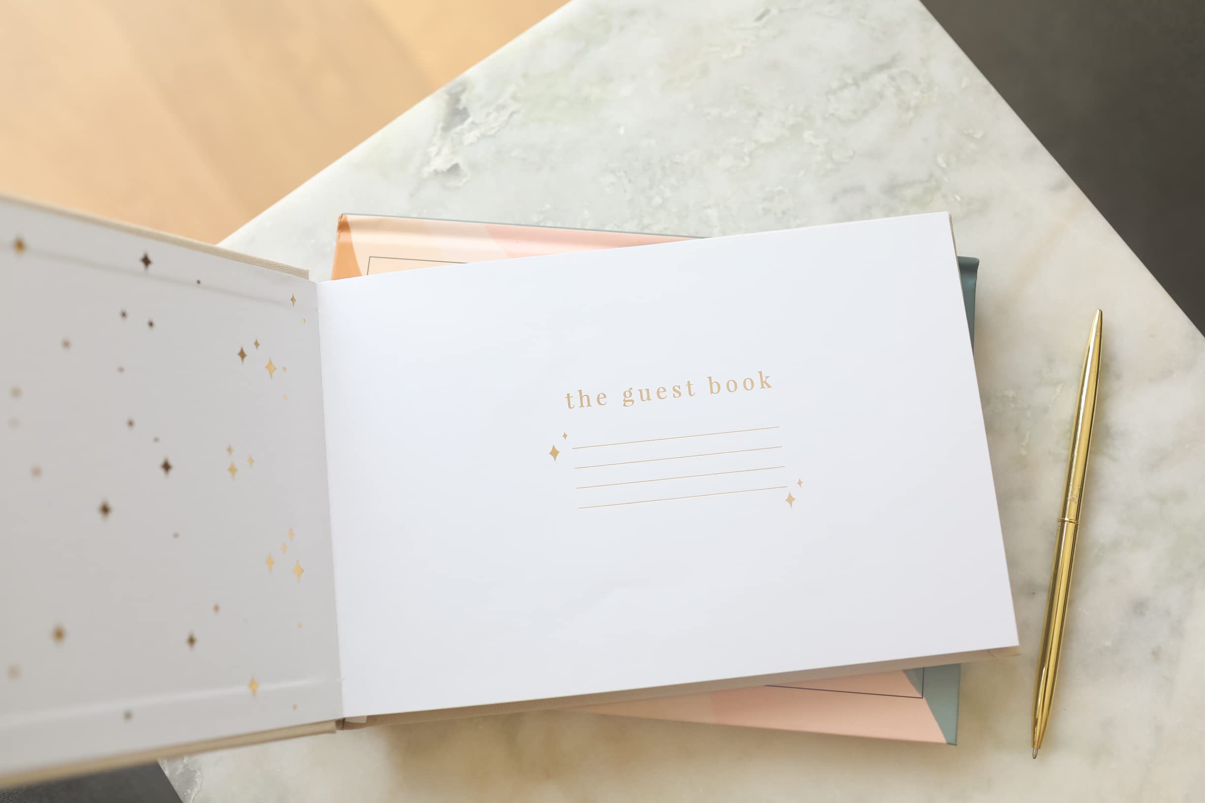 Guest Book: Beautiful Keepsake for Life’s Special Events - Sign In Book for Wedding Reception, Baby Shower, Funeral and Vacation Home - 100 Pages, Ribbon Bookmark and Gold Foil — Amazon image 4