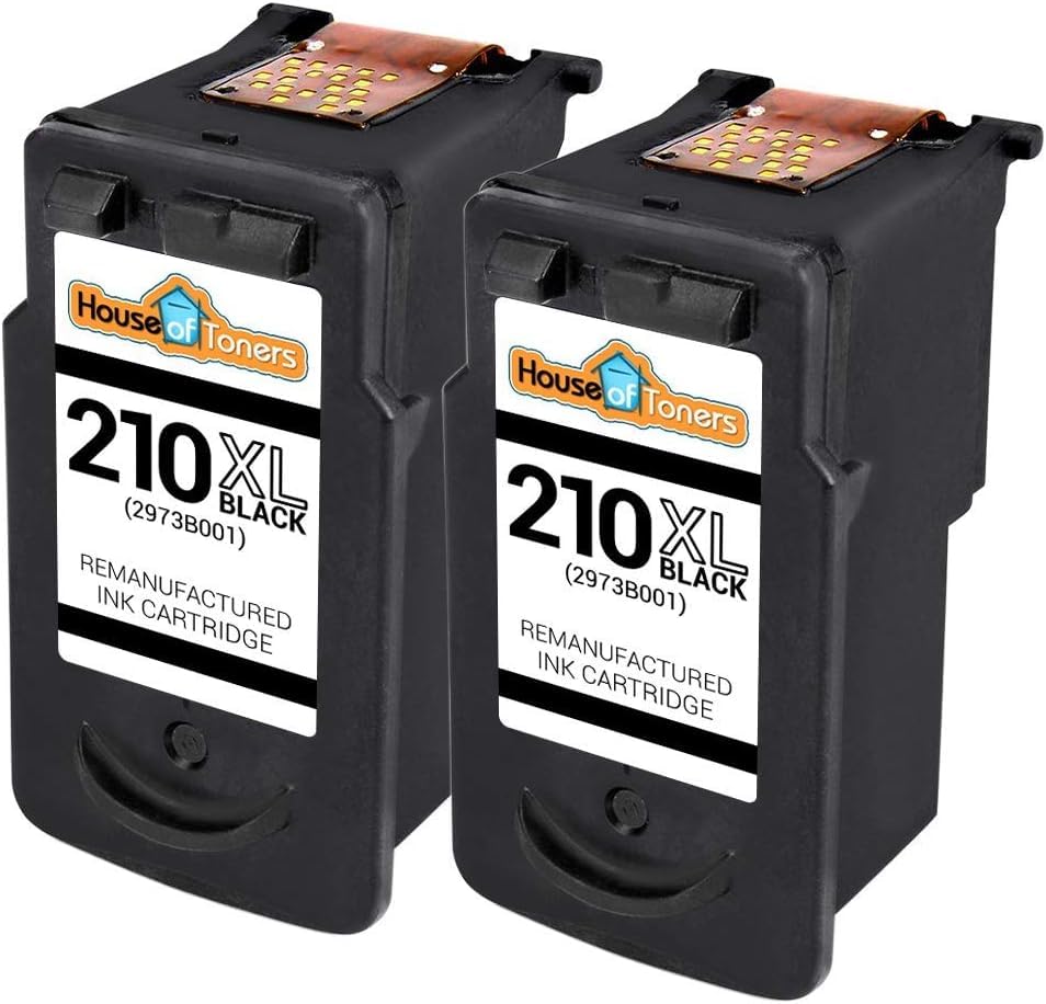 Paquete de 2 cartuchos de tinta remanufacturados de alto rendimiento de repuesto para Canon PG210XL negro PIXMA iP2700, iP2702, MP240, MP250, MP270, MP280 - (2 negro) 2
