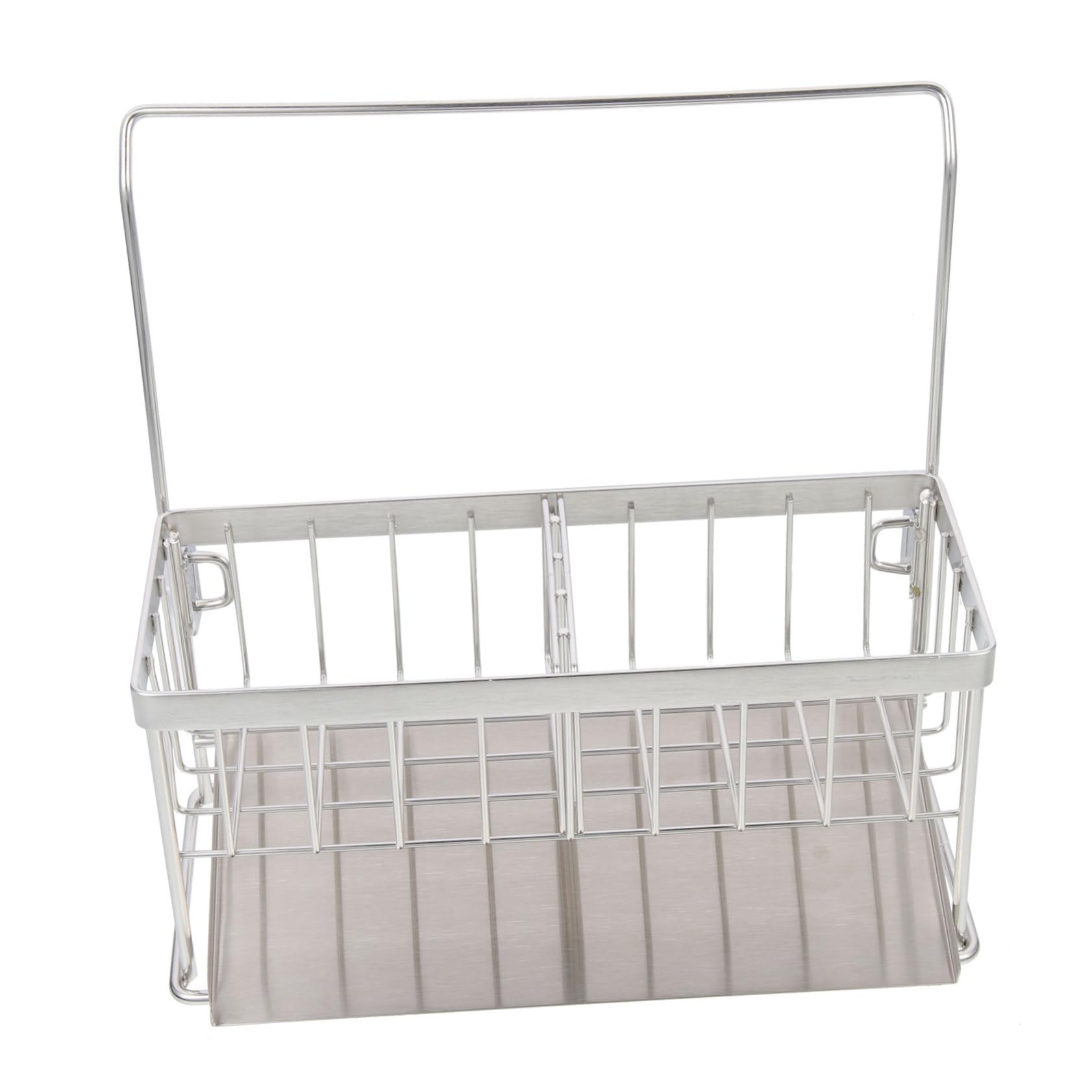 Portaspugna Cucina Lavello in Acciaio Inox con Vassoio Drenante | Organizer per Cucina, Colore Argento, Design Salvaspazio, Capienza Ampia