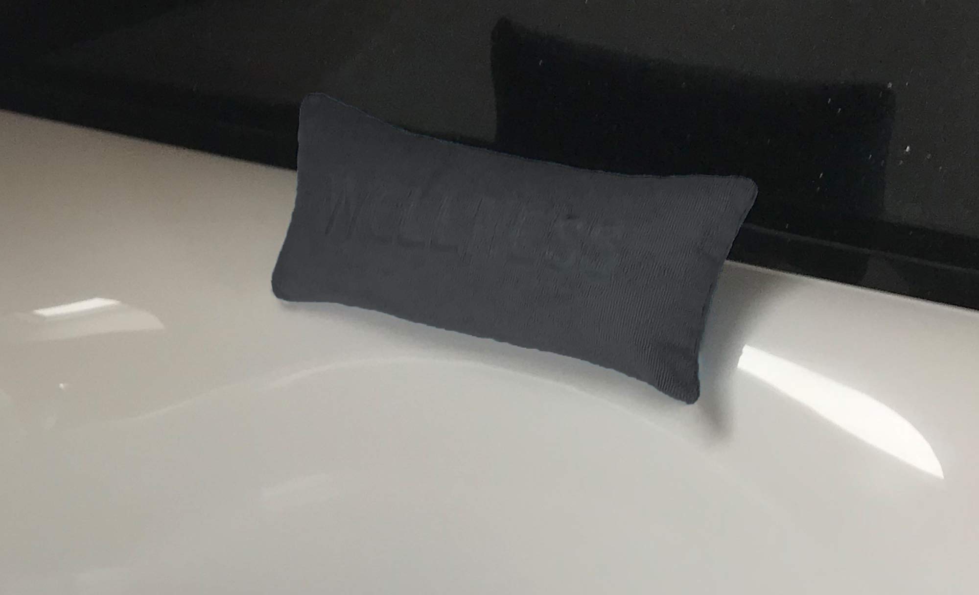 Brandsseller Cojín de bañera 40x20 cm – Reposacabezas y cojín Cervical de Bienestar con ventosas para bañera, Acolchado y cómodo, Lavable con Cremallera – Antracita