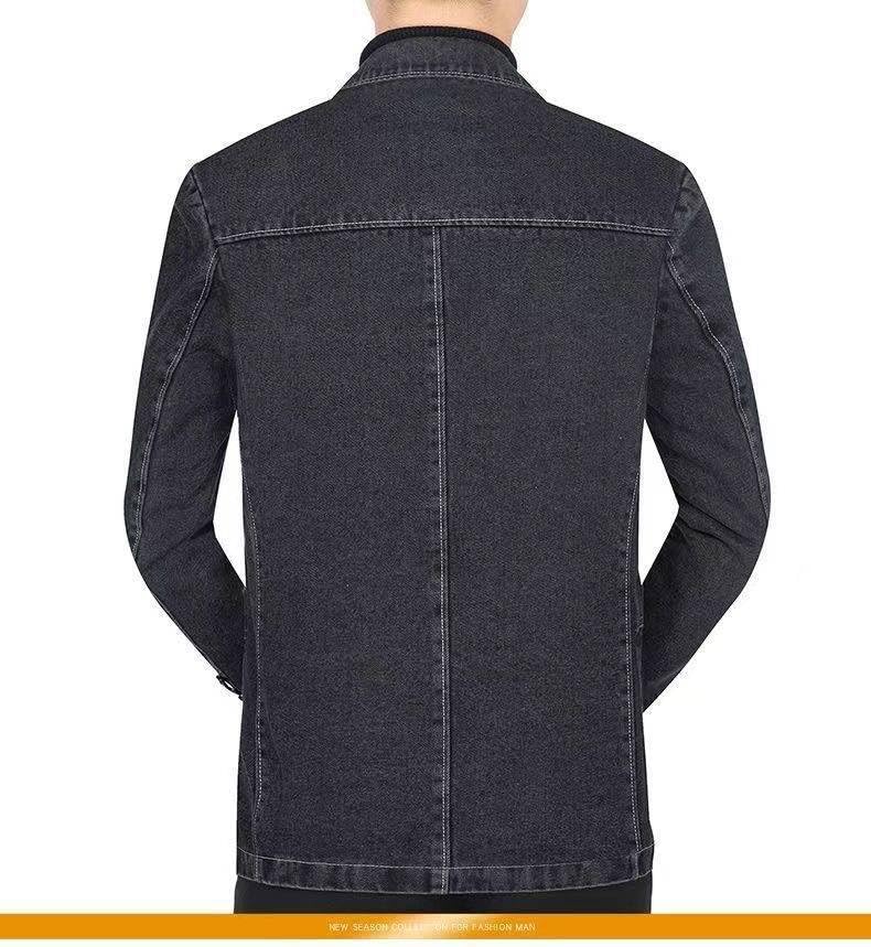 Blazer Vaquero para Hombre Elegante Informal Chaqueta Deportiva con Solapa De Muesca Dos Botones Blazer De Negocios Chaqueta Vaquera Sastrería para Hombre Chaqueta De Traje Vaquero Desgastada para