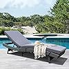 Patio Chaise Lounge Outdoor Gray Rattan Lounge Chair Wicker Portable Chaise Couch Furniture Adjustable Sunbed Lounger… 61V3180gCgL. SS100