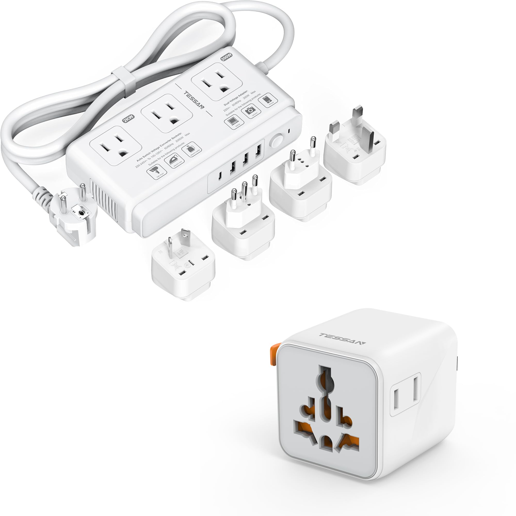 Amazon.com: TESSAN Universal Travel Adapter with Dual AC Outlet