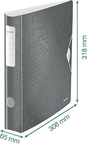 Miniatura 12 de LEITZ 11060036 – Archivo de palanca Polyfoam 180º Curvo con Cierre de Goma Active Wow DIN A4 2.953 in Azul Metálico