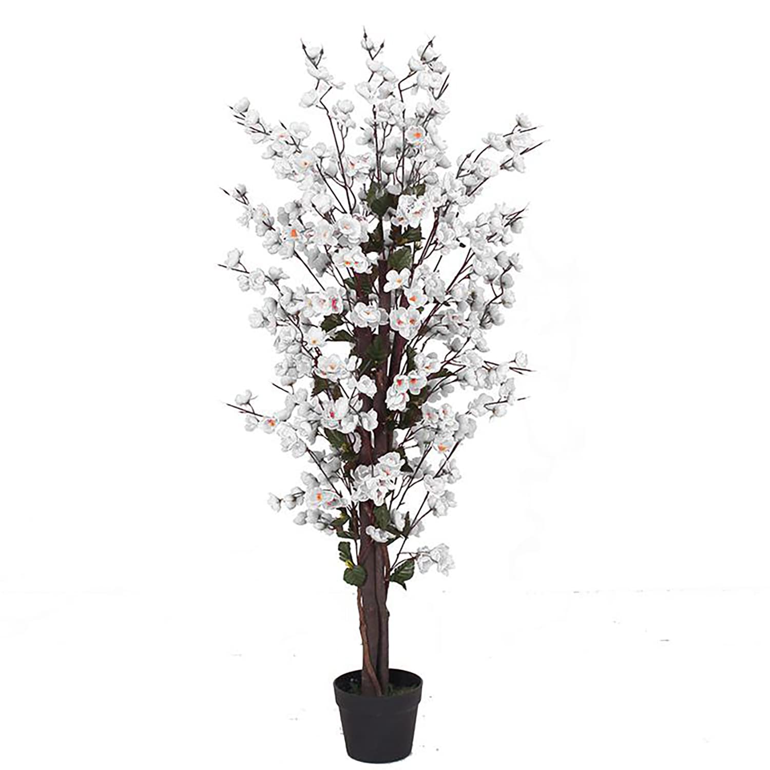 Leaf Design UK Realistic Artificial Blossom Tree, Twist White, 120cm