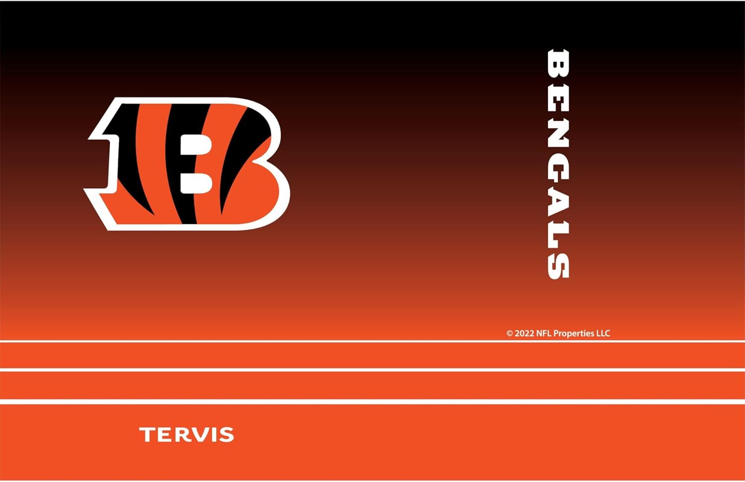 Tervis Traveler NFL Cincinnati Bengals - Ombre Triple Insulated Tumbler Travel Cup Keeps Drinks Cold & Hot, 30oz, Stainless Steel