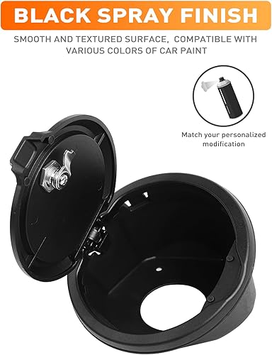 Miniatura 10 de Savadicar Cubierta de tapa de gasolina, puerta fija magnética para tanque de combustible para Jeep Wrangler JL JLU 2018-2023 24 puertas,