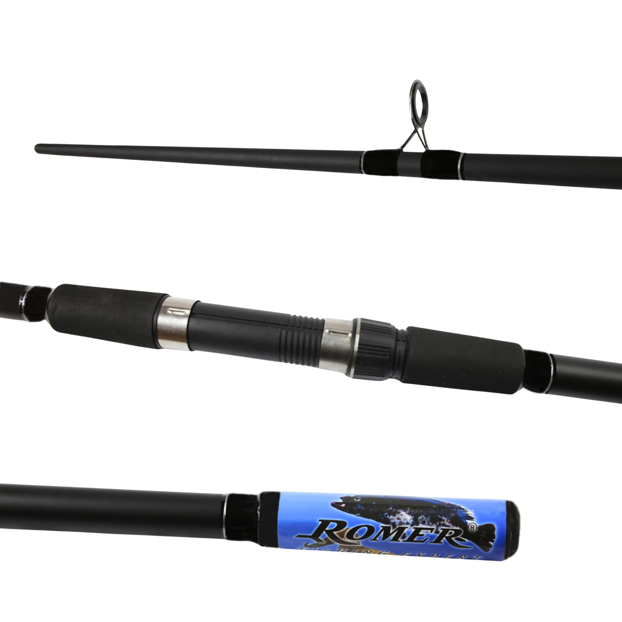 Phoenix Romer Carp Caña de pescar profesional de carpas y bagre - Caña de tierra resistente, diseño de tres secciones para lanzamientos lejanos, caña de pescar fuerte para peces grandes, alta
